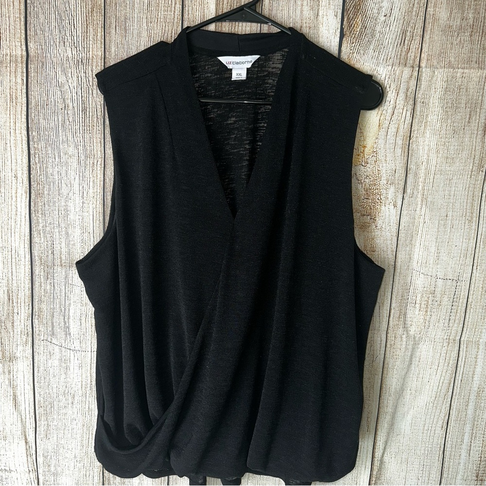 Liz Claiborne Black Drape Blouse